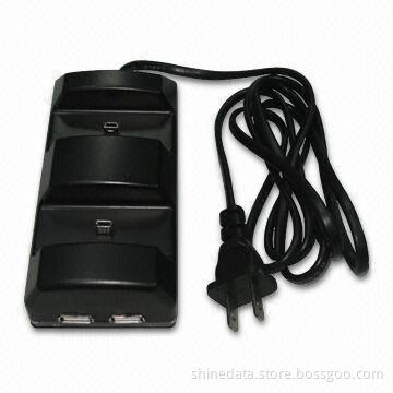 Blue Light Dual Charger Station, Used for PS3 Controllers
